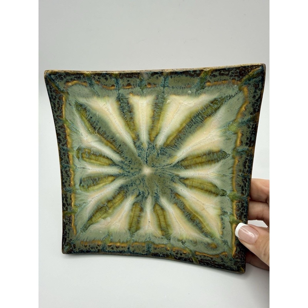 Richie Watts Good Earth Pottery Plate Signed 2003 Crystalline Glaze‎ 7"